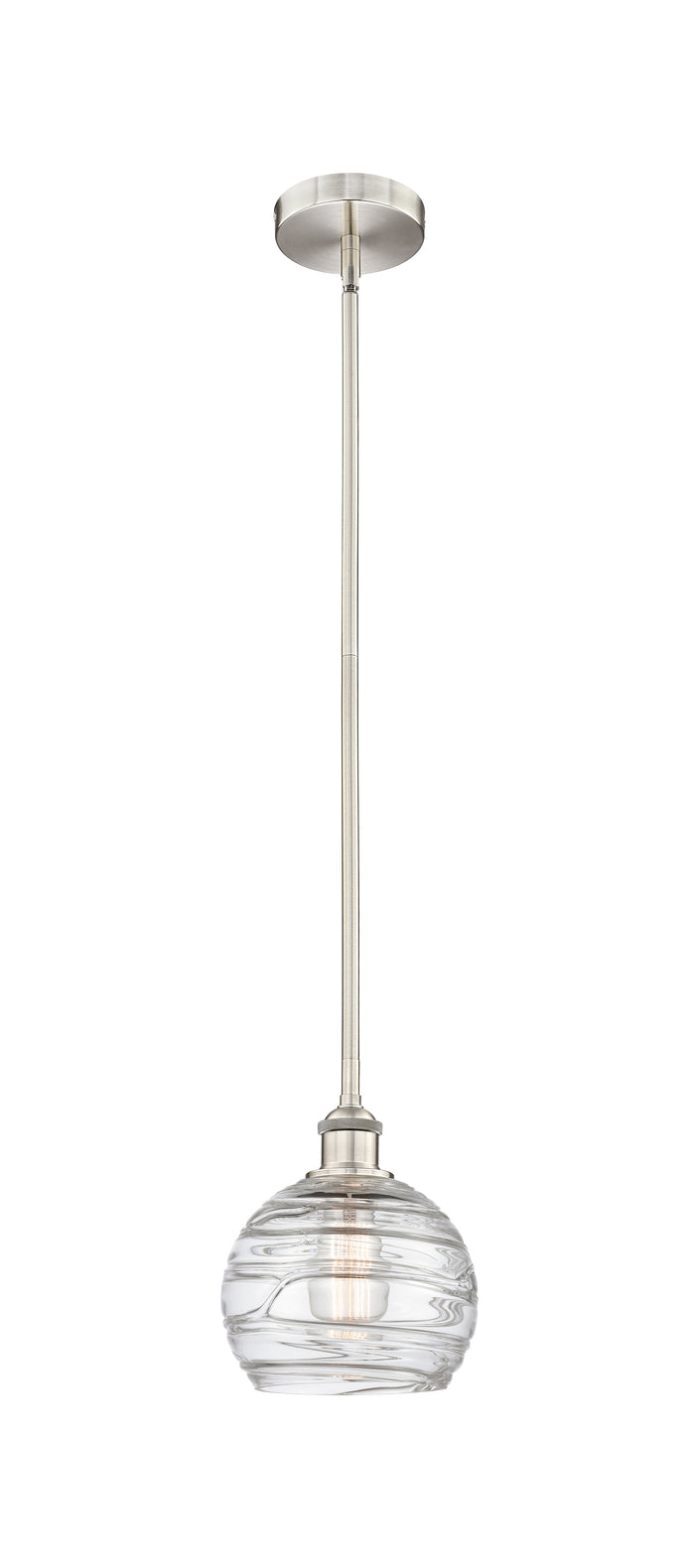 Brushed Satin Nickel / Clear Deco Swirl