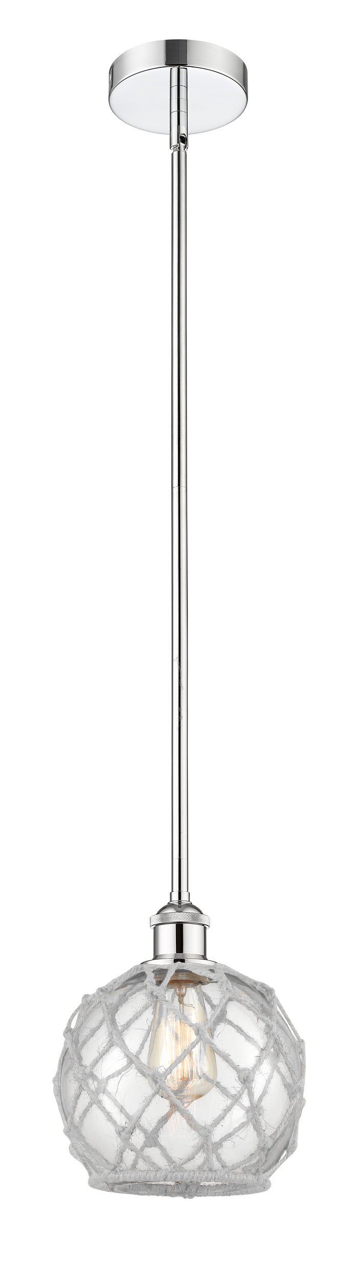 Polished Chrome / Clear Glass with White Rope