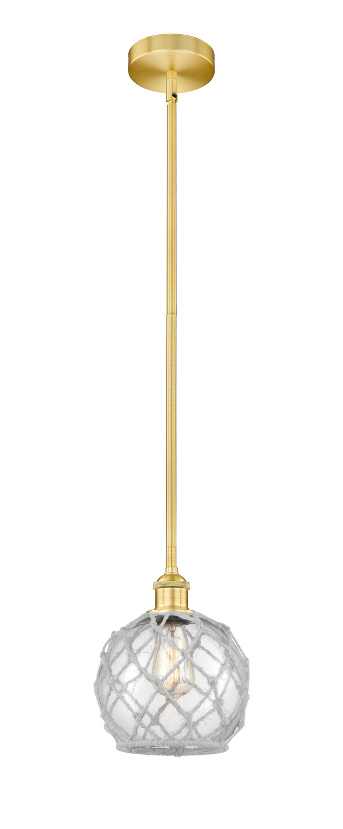 Satin Gold / Clear Glass with White Rope