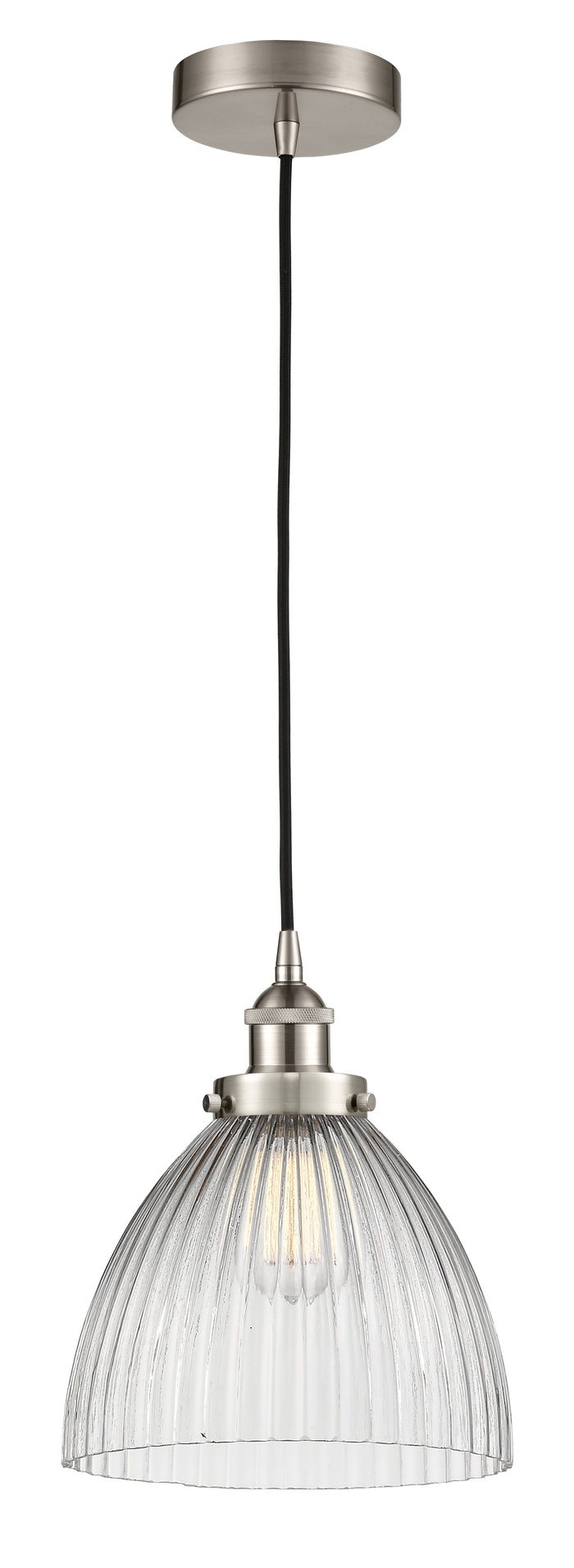 Brushed Satin Nickel / Clear Halophane