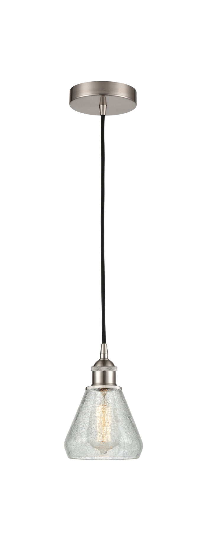 Brushed Satin Nickel / Clear Crackle