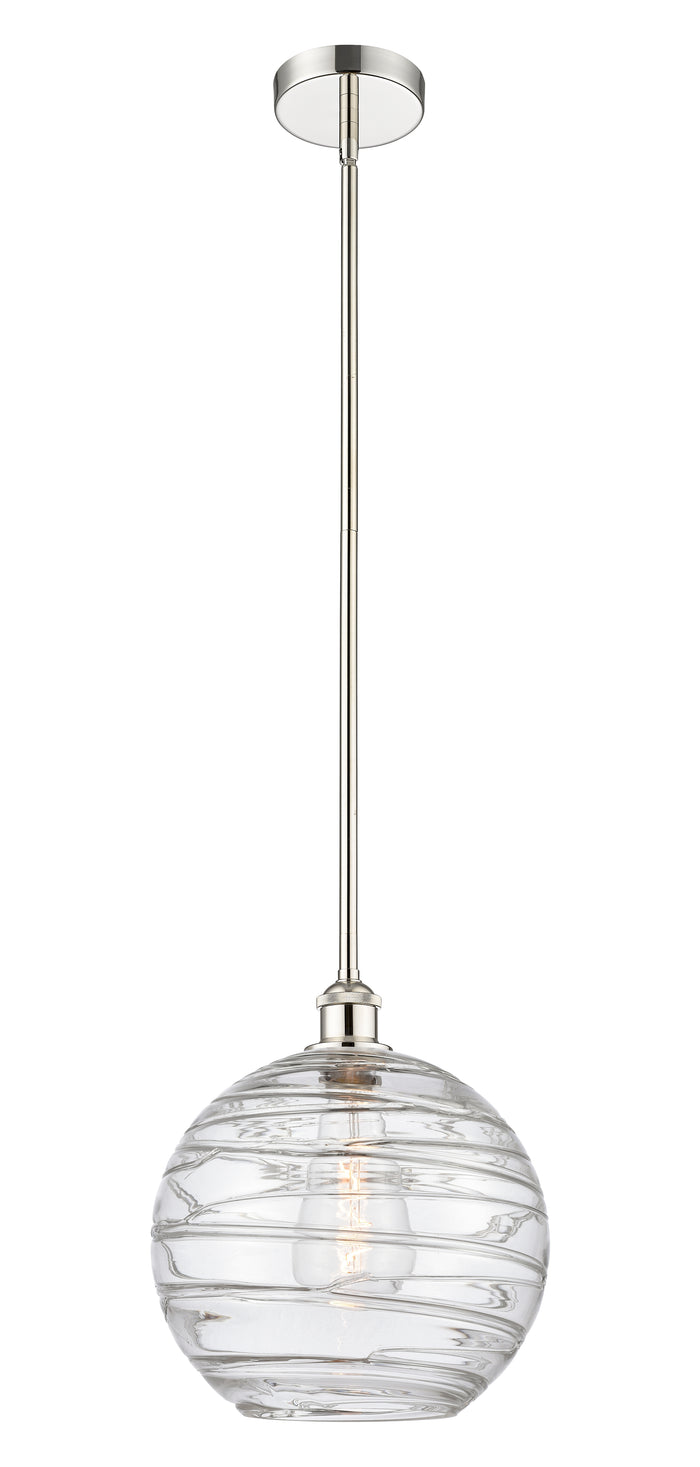 Polished Nickel / Clear Deco Swirl