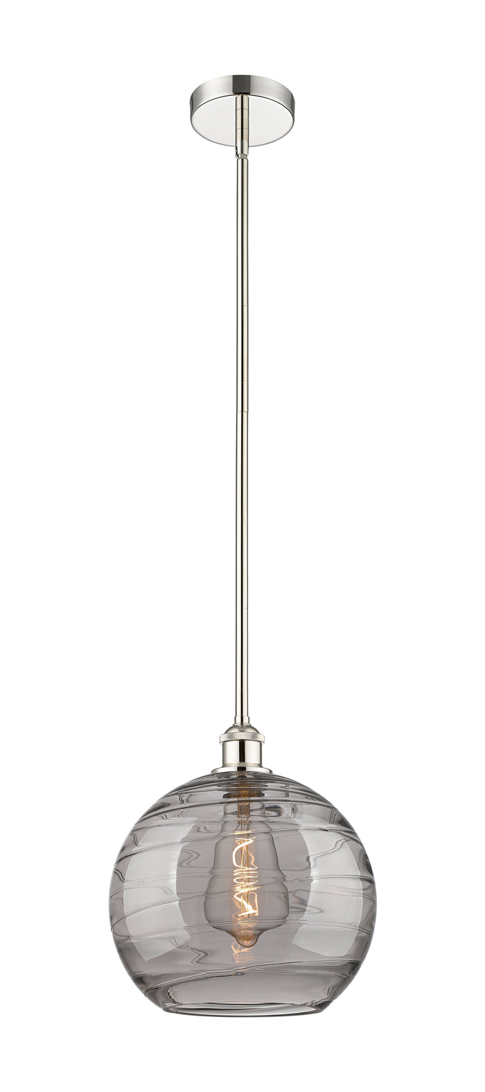 Polished Nickel / Light Smoke Deco Swirl