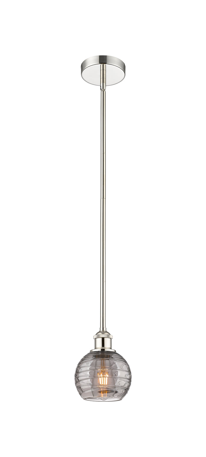 Polished Nickel / Light Smoke Deco Swirl