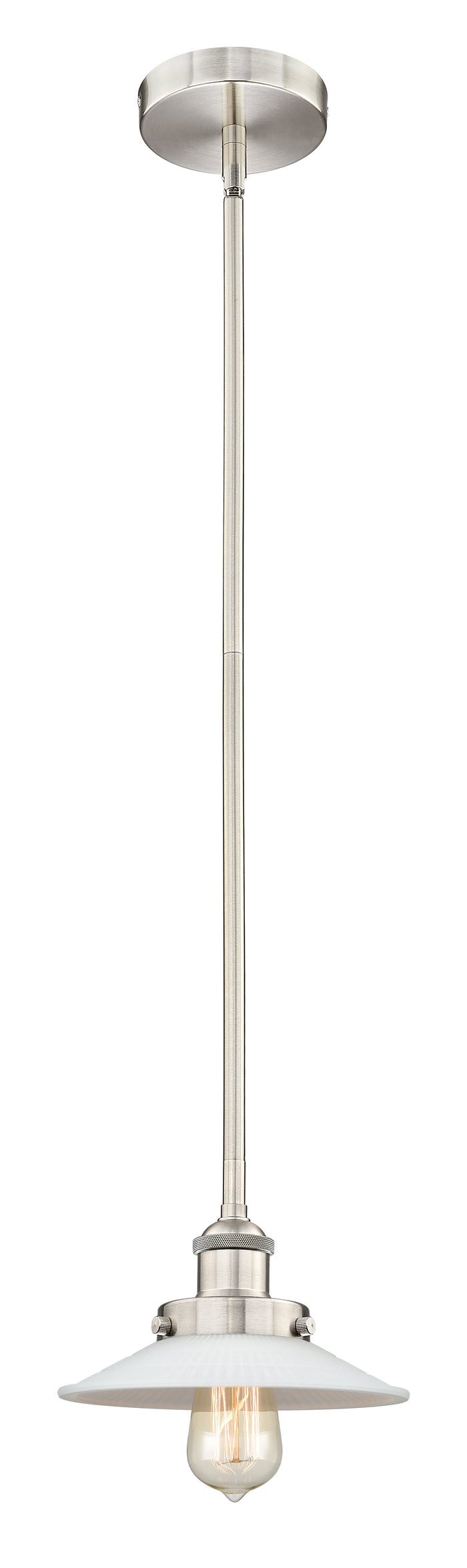 Brushed Satin Nickel / Matte White Halophane