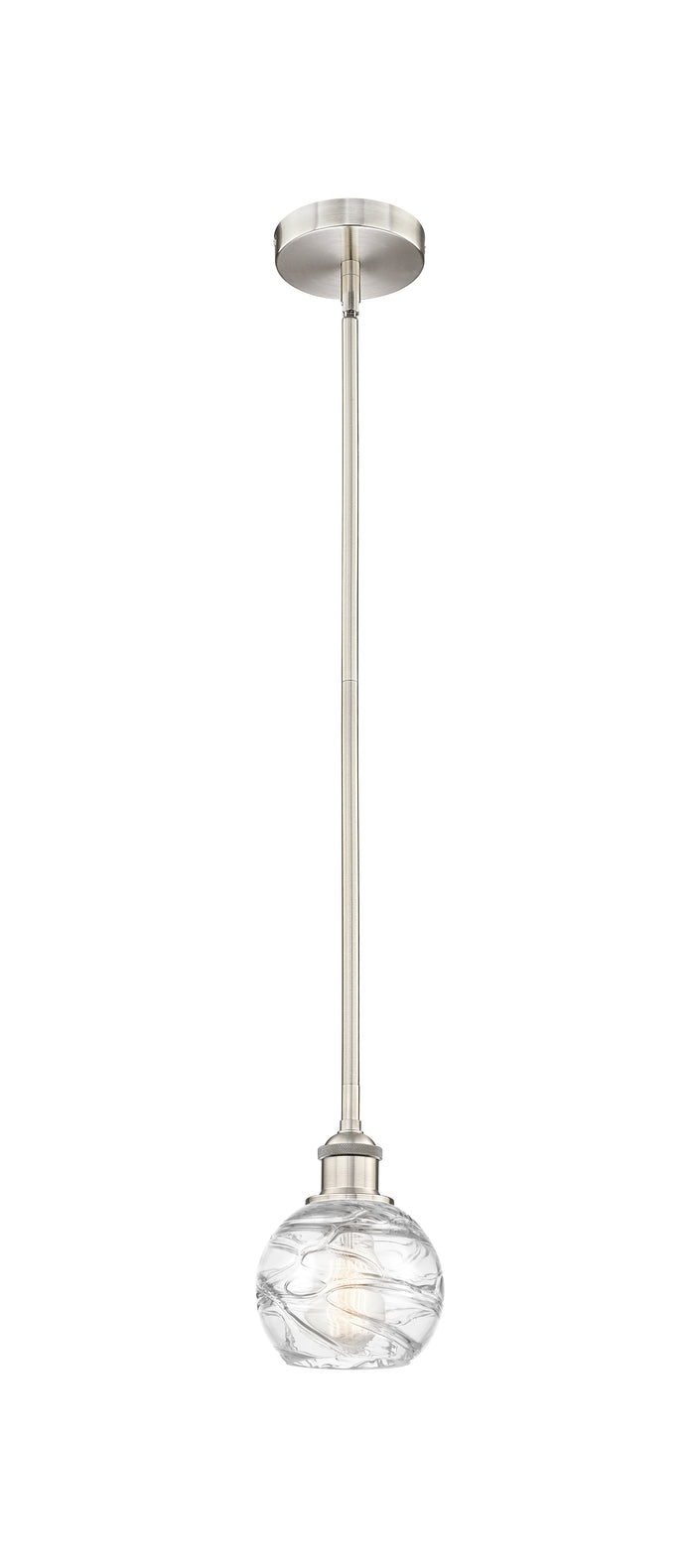Brushed Satin Nickel / Clear Deco Swirl