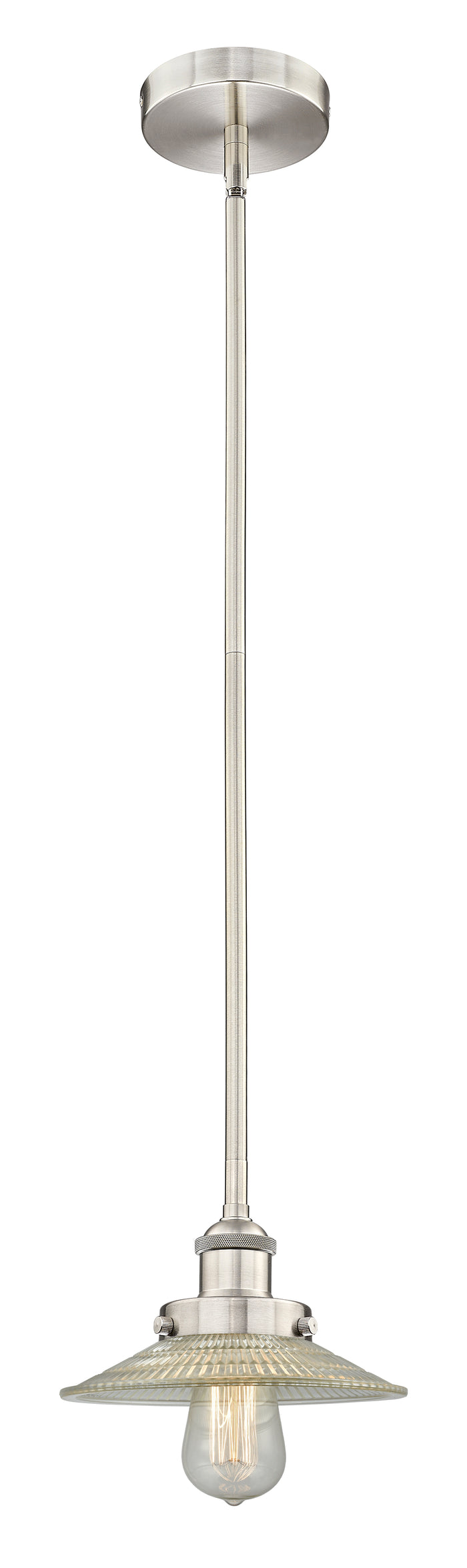 Brushed Satin Nickel / Clear Halophane