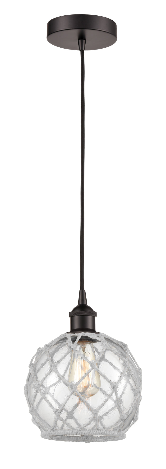 Oil Rubbed Bronze / Clear Glass with White Rope