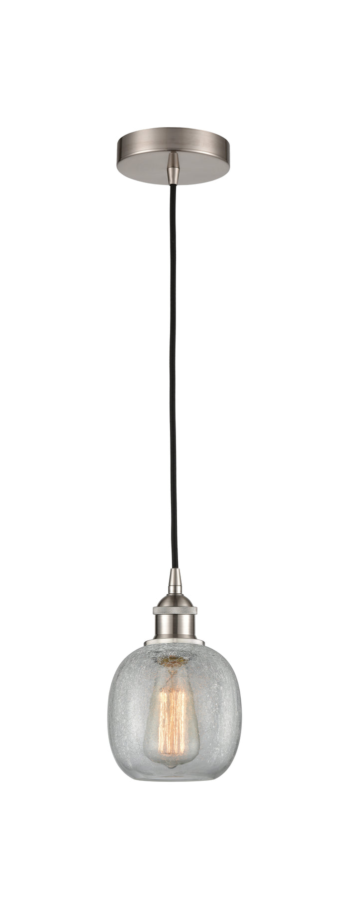 Brushed Satin Nickel / Clear Crackle