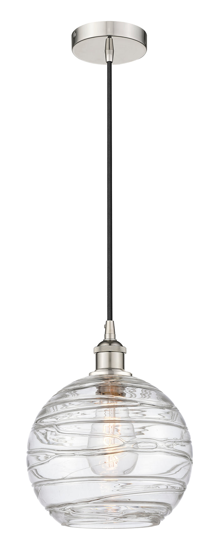 Polished Nickel / Clear Deco Swirl