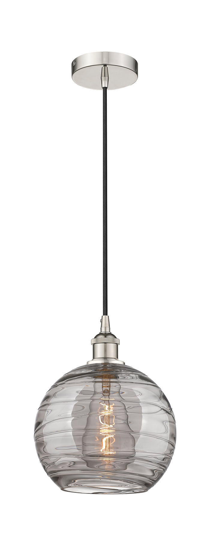Polished Nickel / Light Smoke Deco Swirl