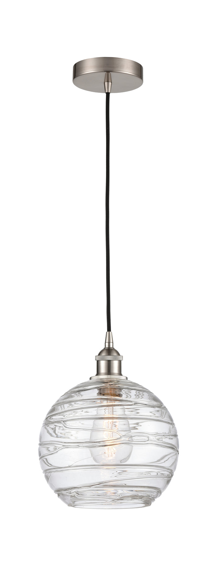 Brushed Satin Nickel / Clear Deco Swirl