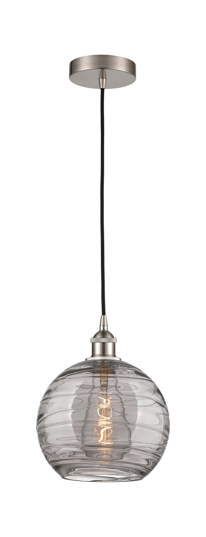 Brushed Satin Nickel / Light Smoke Deco Swirl