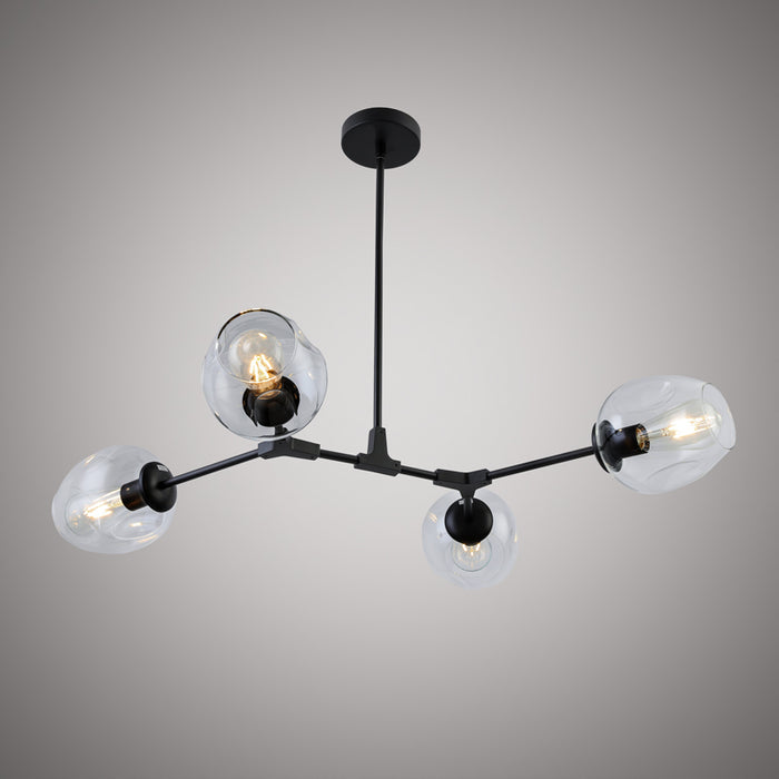 4 Lights Ellen 4-light Chandelier Matte Black  Dimmable 240W