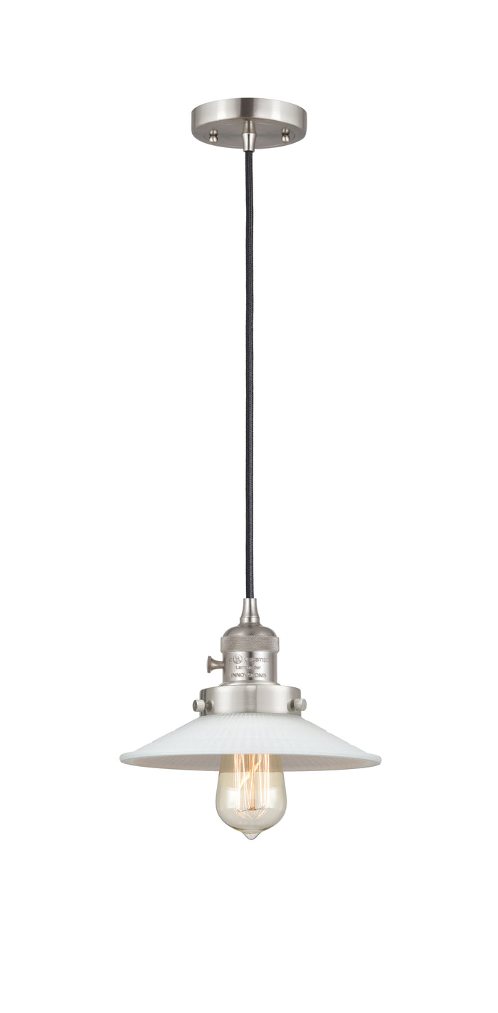 Brushed Satin Nickel / Matte White Halophane