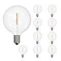 G16 1W Dimmable Clear Filament LED Light Bulb with E12 Base, 2700K, 70 Lumens, 10-Pack