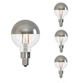G16 2.5W Dimmable Half Chrome Filament LED Light Bulb with E12 Base, 2700K, 200 Lumens, 4-Pack