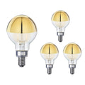G16 2.5W Dimmable Half Gold Filament LED Light Bulb with E12 Base, 2700K, 200 Lumens, 4-Pack