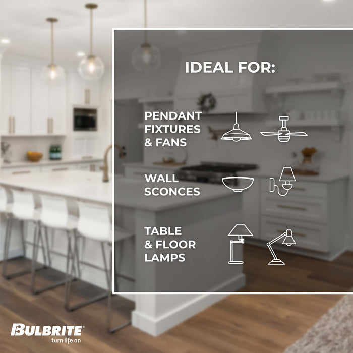 G16 2.5W Dimmable Half Gold Filament LED Light Bulb with E12 Base, 2700K, 200 Lumens, 4-Pack