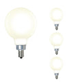G16 4W Dimmable Milky Filament LED Light Bulb with E12 Base, 3000K, 360 Lumens, 4-Pack