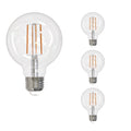 G25 13W Dimmable Clear Filament LED Light Bulb with E26 Base, 2700K, 1400 Lumens, 4-Pack