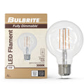 G25 5W Dimmable Clear Filament LED Light Bulb with E26 Base, 3000K, 500 Lumens, 4-Pack