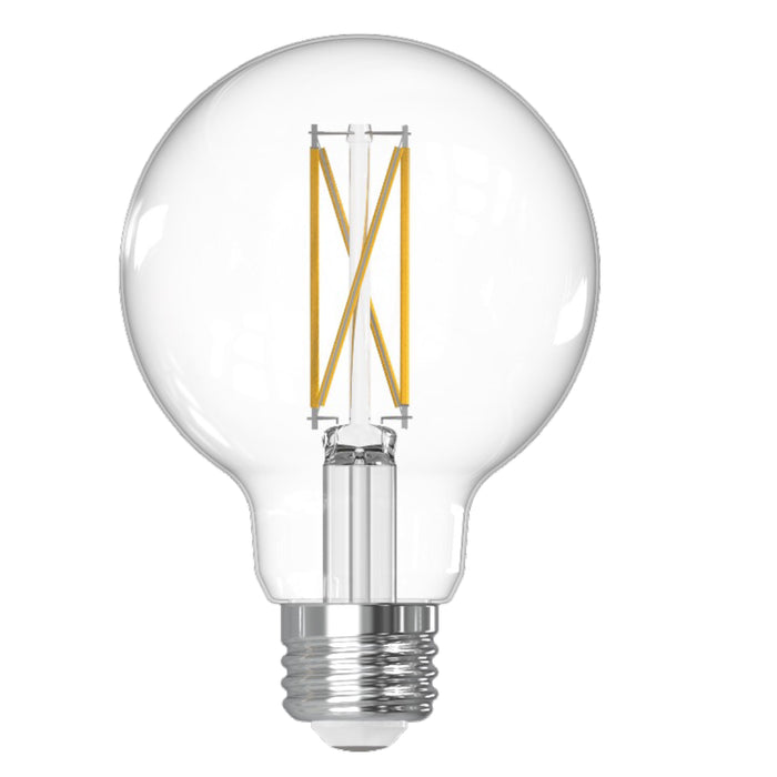 G25 7.6W Dimmable Clear Filament LED Light Bulb with E26 Base, 2700K, 800 Lumens, 4-Pack
