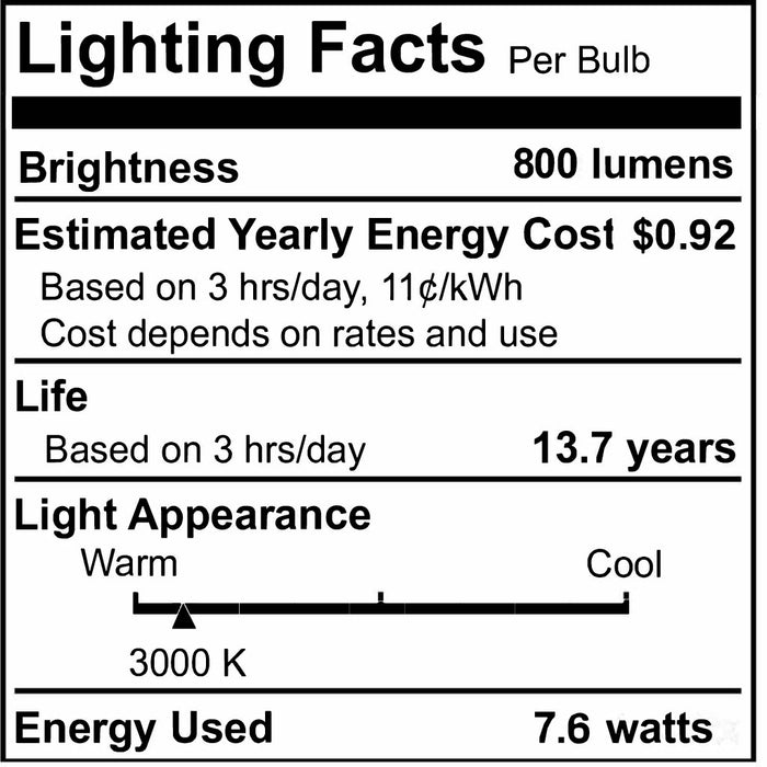 G25 7.6W Dimmable Clear Filament LED Light Bulb with E26 Base, 3000K, 800 Lumens, 4-Pack