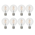 G25 7W Dimmable Clear Filament LED Light Bulb with E26 Base, 3000K, 800 Lumens, 8-Pack