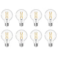 G25 7W Dimmable Clear Filament LED Light Bulb with E26 Base, 4000K, 800 Lumens, 8-Pack