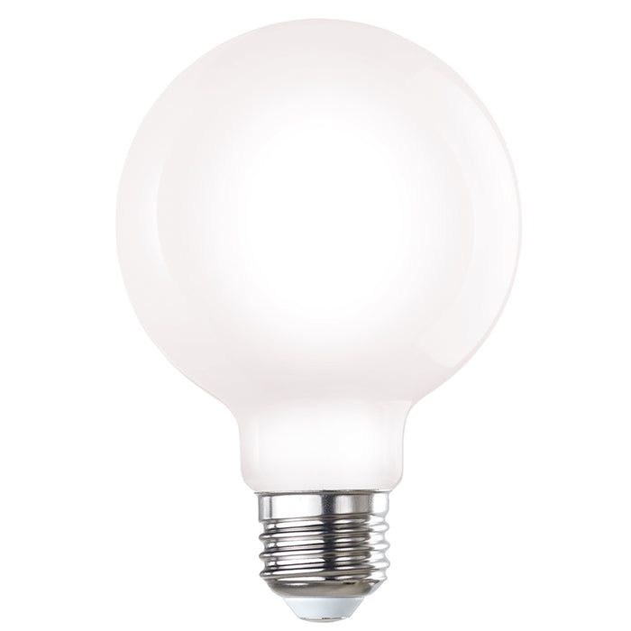 G25 7W Dimmable Milky Filament LED Light Bulb with E26 Base, 2700K, 800 Lumens, 8-Pack
