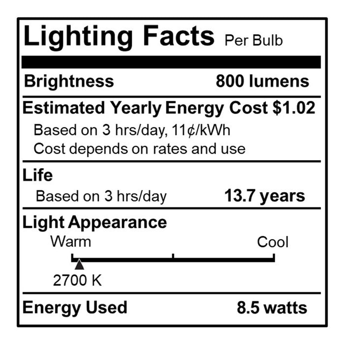 G25 8.5W Dimmable Clear Filament LED Light Bulb with E26 Base, 2700K, 800 Lumens, 4-Pack