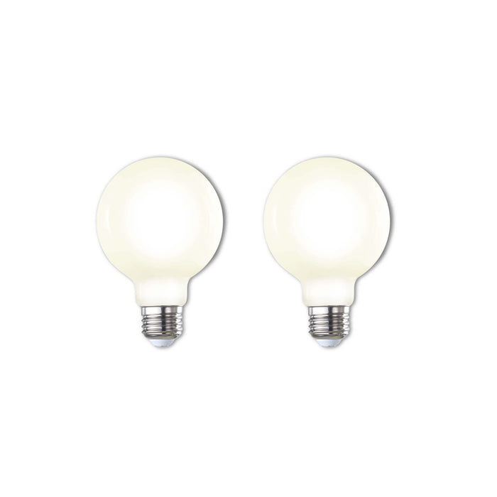 G25 8.5W Dimmable Milky Filament LED Light Bulb with E26 Base, 2700K, 800 Lumens, 2-Pack