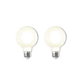 G25 8.5W Dimmable Milky Filament LED Light Bulb with E26 Base, 2700K, 800 Lumens, 2-Pack