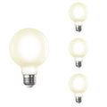 G25 8.5W Dimmable Milky Filament LED Light Bulb with E26 Base, 2700K, 800 Lumens, 4-Pack