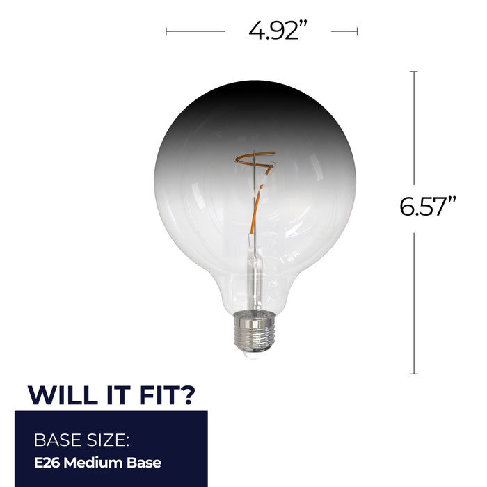 G40 4.5W Dimmable Clear/Smoke Filament LED Light Bulb with E26 Base, 3000K, 200 Lumens, 2-Pack