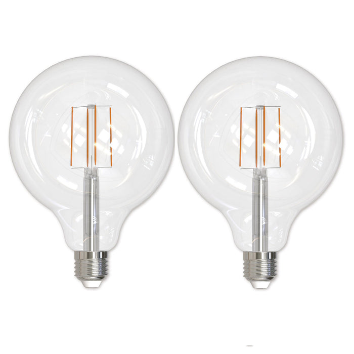 G40 8.5W Dimmable Clear Filament LED Light Bulb with E26 Base, 3000K, 800 Lumens, 2-Pack