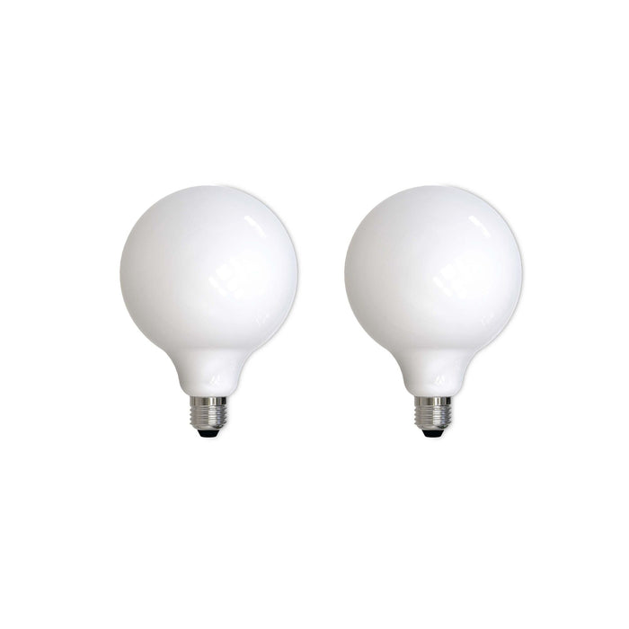 G40 8.5W Dimmable Milky Filament LED Light Bulb with E26 Base, 2700K, 800 Lumens, 2-Pack