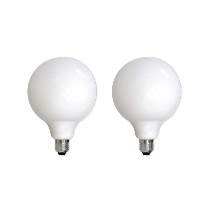 G40 8.5W Dimmable Milky Filament LED Light Bulb with E26 Base, 3000K, 800 Lumens, 2-Pack