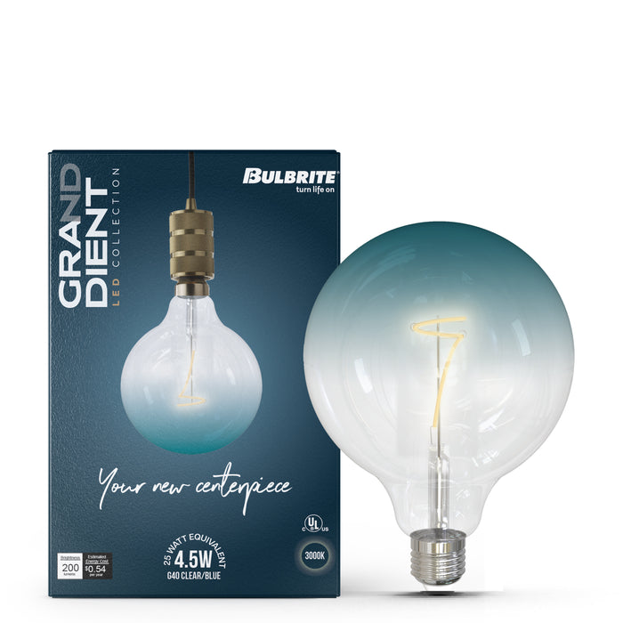 Gradient C53 4.5W Dimmable Blue Filament LED Light Bulb with E26 Base, 3000K, 200 Lumens