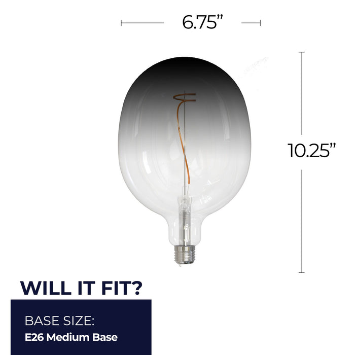 Gradient C53 4.5W Dimmable Clear/Smoke Filament LED Light Bulb with E26 Base, 3000K, 200 Lumens