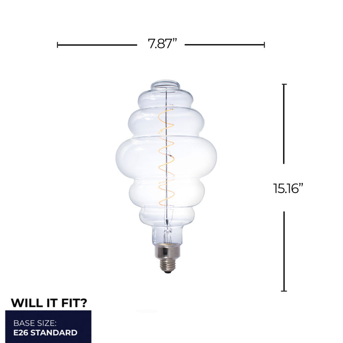 Grands BH 4W Dimmable Clear Filament LED Light Bulb with E26 Base, 2200K, 190 Lumens