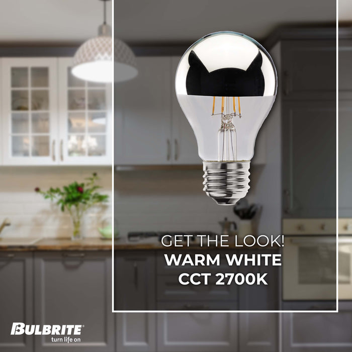 Half Series A19 4.5W Dimmable White Filament LED Light Bulb with E26 Base, 2700K, 360 Lumens, 2-Pack