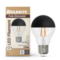 Half Series Designer A19 5W Dimmable Half Black Filament LED Light Bulb with E26 Base, 2700K, 400 Lumens, 4-Pack