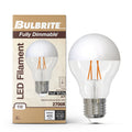 Half Series Designer A19 5W Dimmable Half White Filament LED Light Bulb with E26 Base, 2700K, 400 Lumens, 4-Pack