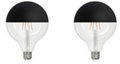 Half Series Designer G40 6W Dimmable Half Black Filament LED Light Bulb with E26 Base, 2700K, 500 Lumens, 4-Pack