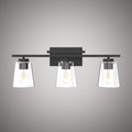 3 Lights Iris 24-in Vanity Light Black  Dimmable 180W
