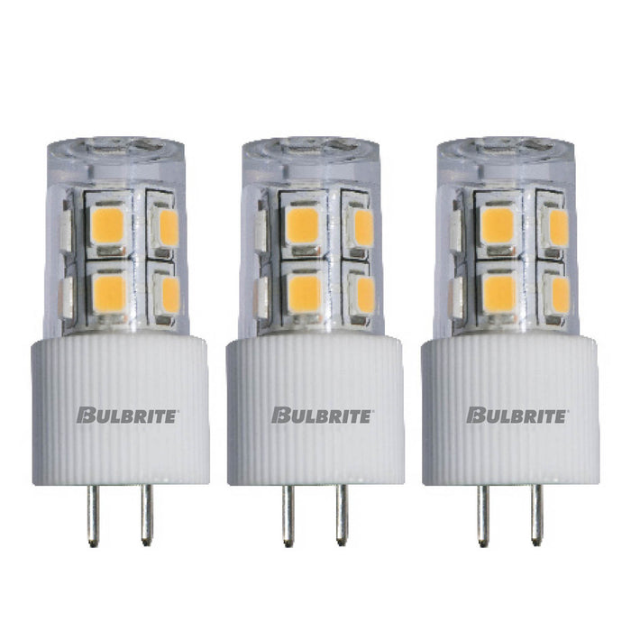 JC 2W Non-Dimmable Clear LED Light Bulb with G4 Base, 2700K, 180 Lumens, 12V, 3-Pack
