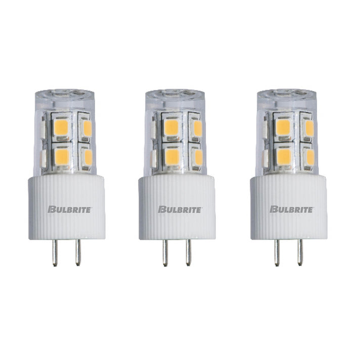 JC 2W Non-Dimmable Clear LED Light Bulb with G4 Base, 3000K, 180 Lumens, 12V, 3-Pack
