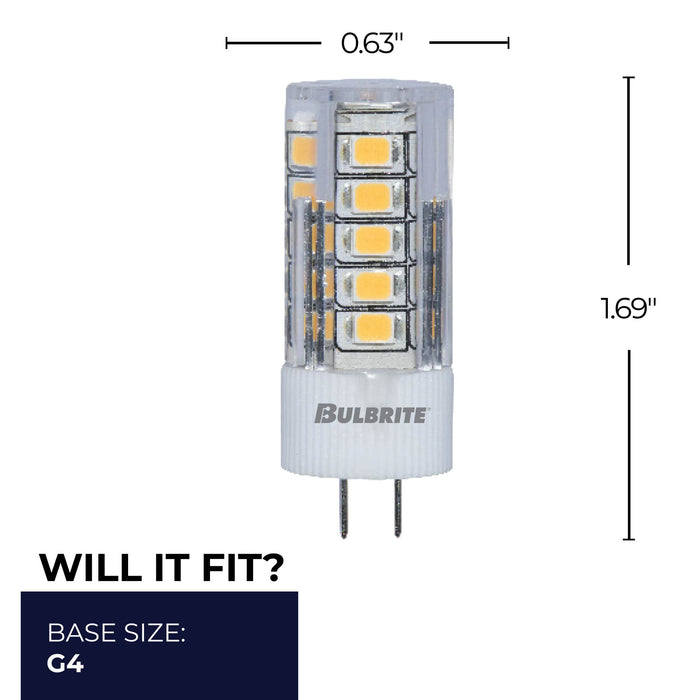 JC 3W Non-Dimmable Clear LED Light Bulb with G4 Base, 2700K, 280 Lumens, 12V, 3-Pack